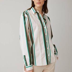 Closed Aloise Button Down Blouse in Peony Powder Pink & Kelly Green